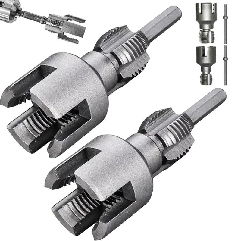 Power Tools Total - 1セットパイプねじ切り工具一体型内外管ねじ切り工具電動ドリル対応PVCパイプねじ切りキット