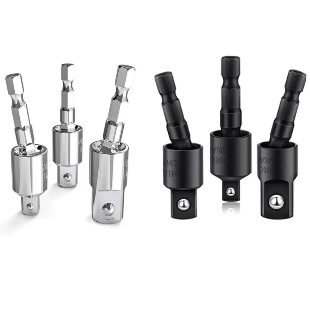 Power Tools For Sale - 360 ° 回転式電動ドリルソケットアダプターセット六角ハンドルから1/4インチ、3/8インチ、1/2インチ角ヘッドロータリーアダプター接続ロッドツール