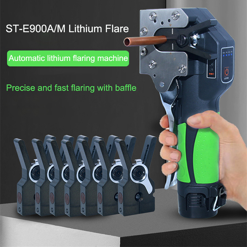 Power Tools Youtube - ST-E900A 自動リチウム電池式電動銅管フレアツール エアコン冷蔵庫用コードレスオートフレア