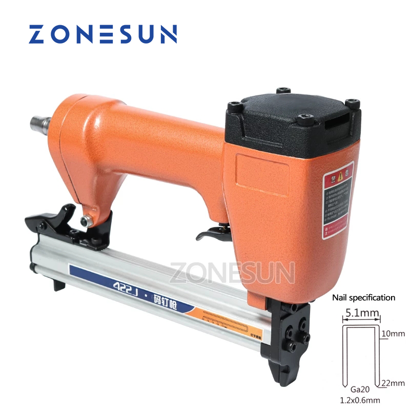 Nail Gun Brad - ZONESUN 422J Ga20 5.1mm幅ネイルピンガン空気圧マイクロピンナーネイラーエアブラッド家具用木製ソファ木工ステープラー