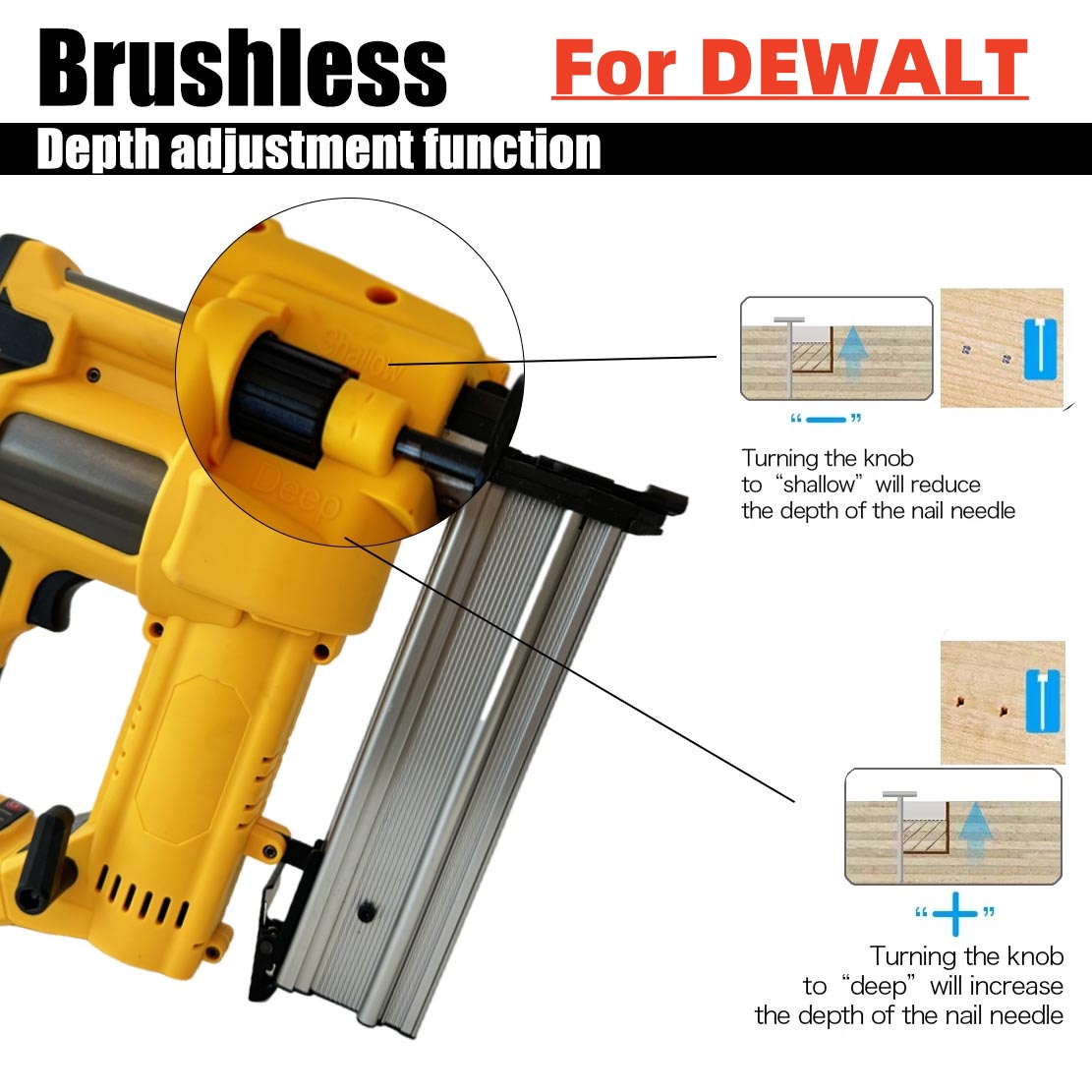 Nail Gun Brad - 2in1ブラシレス電動ネイルガンF15-F50 K410コードレスステープラーフレーミングネイラー/タッカーツール - DEWALT 18Vバッテリー駆動 木工用
