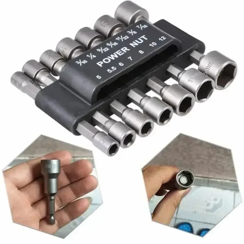 Power Tools For Sale - 9/14 個セットソケットレンチ電動ドリルビットナットドライバー六角ハンドルドライバーソケット延長ロッド空気圧ハンドツールキット
