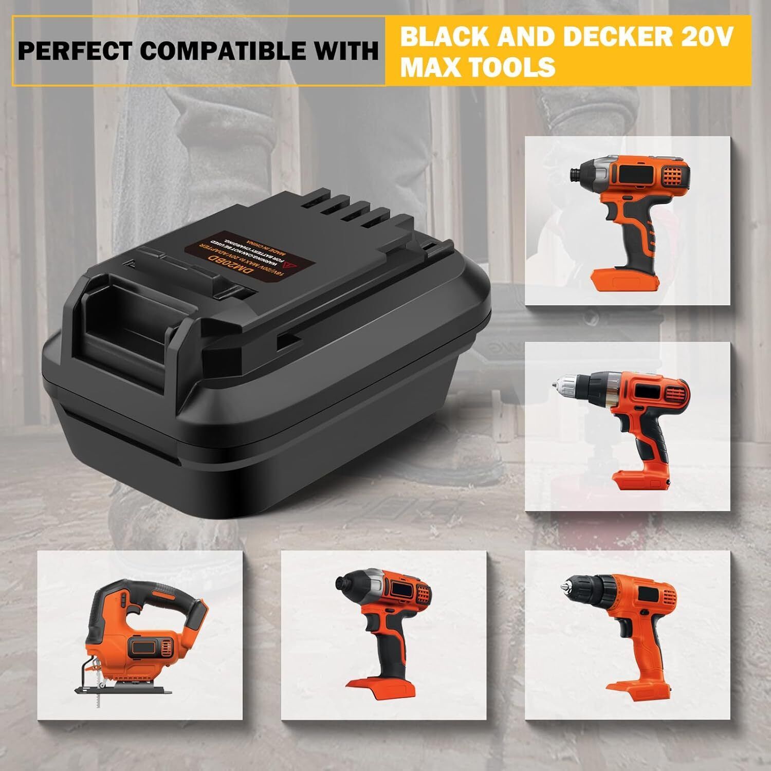 DM20BD バッテリーアダプター DeWalt 20V 用 - Black+Decker Tool Cordless のレビューと価格