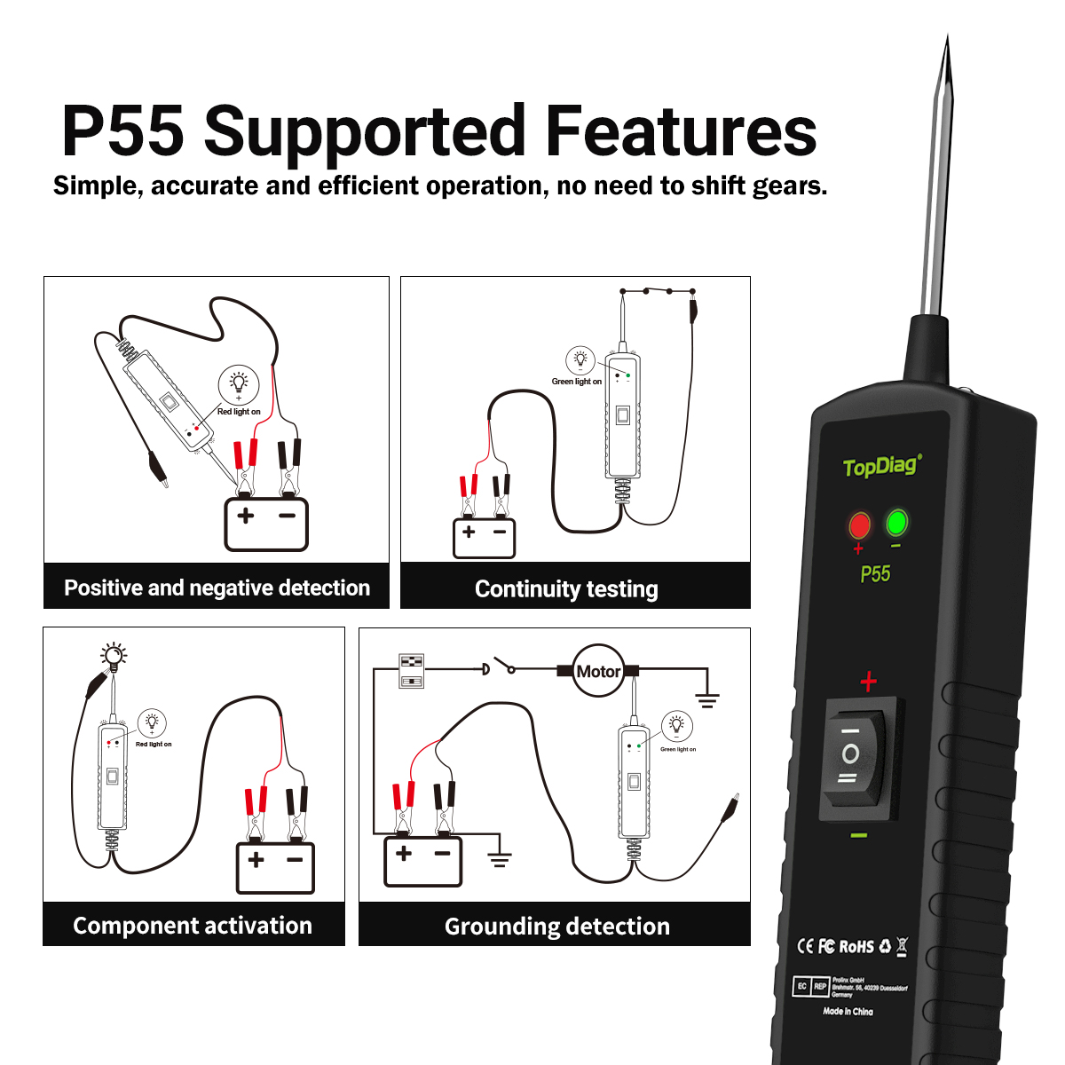NEW TopDiag P55 車載電気回路テスター パワー - Power Tools Display のレビューと価格
