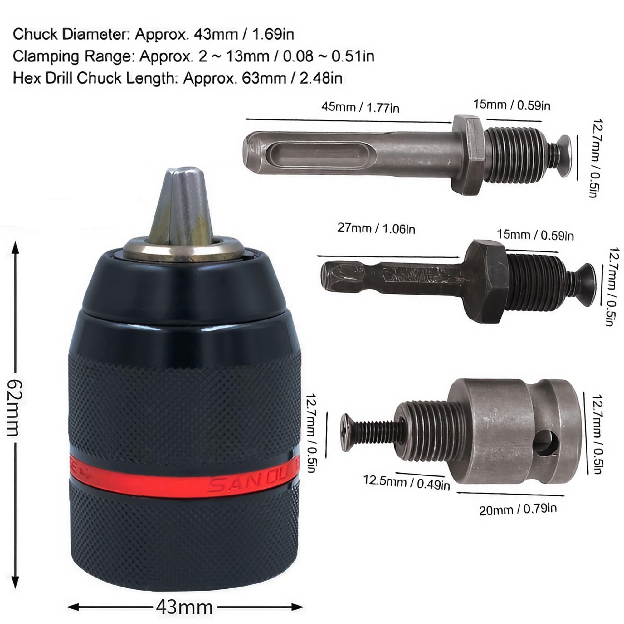キーレスドリルチャック インパクトドリルアダプター SDSプ - Power Tools For Sale のレビューと価格