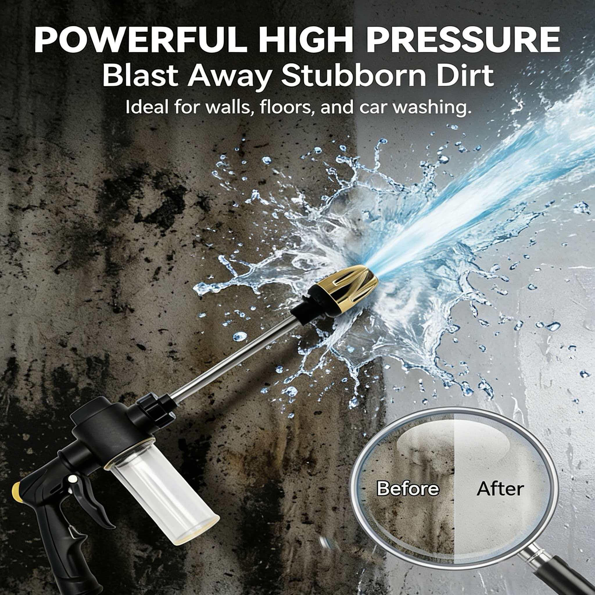 高圧洗車水鉄砲フォームボトル付き強力スプレーヤー車の壁床庭の - Power Tools And Engineering のレビューと価格