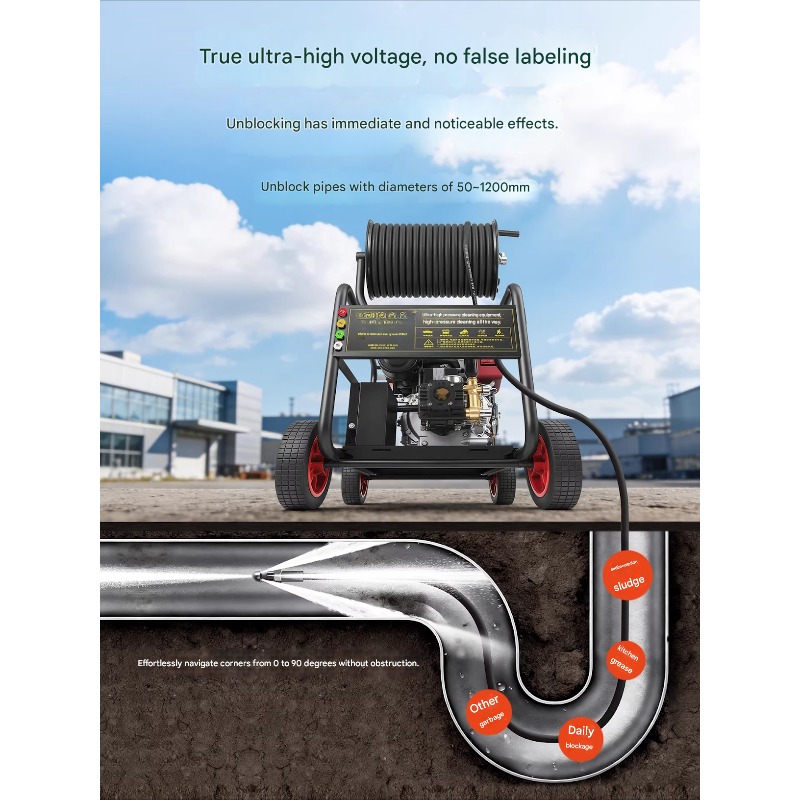 業務用高圧洗浄機、ガソリン式、排水管清掃、市政工事用ツール - Power Tools And Engineering のレビューと価格