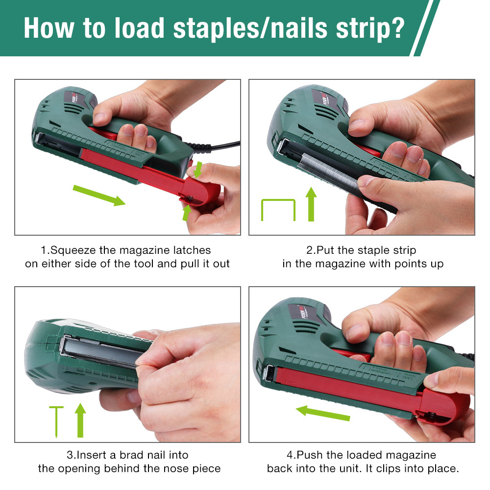 45W コード式電動タッカー、無料の釘とステープル付き、木材 - Nail Gun Brad のレビューと価格